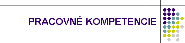 PRACOVN KOMPETENCIE